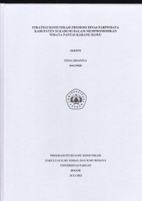 SKRIPSI: Strategi Komunikasi Promosi Dinas Pariwisata Kabupaten Sukabumi dalam Mempromosikan Wisata Pantai Karang Hawu