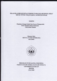 SKRIPSI:Nilai-nilai Religiusitas Tokoh Utama dalam Novel Surat Kecil untuk Tuhan Karya Agnes Davonar