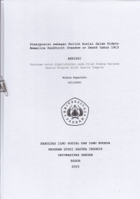 SKRIPSI:Presuposisi sebagai kritik sosial dalam pidato emmeline pamkhurst freedom or death tahun 1913