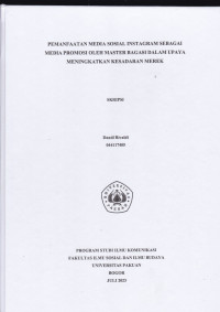 Image of SKRIPSI: Pemanfaatan media sosial instagram sebagai media promosi oleh master bagasi dalam upaya meningkatkan kesadaran merek