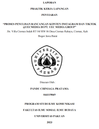 E-PKL:Proses Penulisan Rancangan Konten Instagram dan Tiktok @UECMEDIA di PT. UEC Media Group Jln. Villa Ciomas Indah Rt 04/ Rw 06 Desa Ciomas Rahayu, Ciomas, Kab. Bogor Jawa Barat