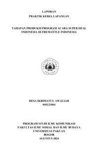 E-PKL: Tahapan produksi program acara Super Deal Indonesia di Fremantle Indonesia