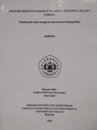 SKRIPSI : Analisis Kegiatan Bauran Promosi Artsonica Kelapa Gading (Studi pada Akun Instagram @artsonica.kelapagading)