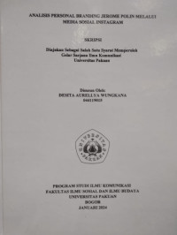 SKRIPSI: Analisis Personal Branding Jerome Polin melalui Media Sosial Instagram