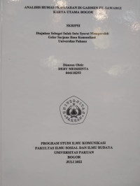 SKRIPSI: Analisis Humas Pemasaran di Garmen PT. Sawargi Karya Utama Bogor