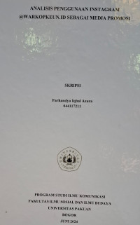 SKRIPSI: Analisis Penggunaan Instagram @warkopkeun.id sebagai Media Promosi