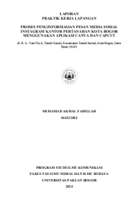 Image of E-PKL: Proses penginformasian pesan media sosial Instagram Kantor Pertanahan Kota Bogor menggunakan aplikasi Canva dan Capcut.