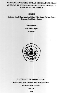 SKRIPSI: Analisis Kontinuum Istilah Kesehatan dalam Journal of the Japanese Societe of Intensive Care Medicine Edisi 10