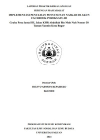 Image of E-PKL: Implementasi penulisan penyusunan naskah di akun FACEBOOK POJOKSATU.ID