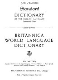 Funk & Wagnalls Standard dictionary international edition