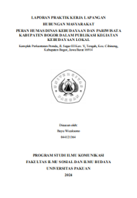 Image of E-PKL: Peran humas dinas Kebudayaan dan Pariwisata Kabupaten Bogor dalam publikasi kegiatan kebudayaan lokal.