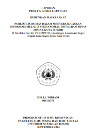 E-PKL: Publisitas humas dalam menyebarluaskan informasi melalui media sosial Instagram Dinas Sosial Kota Bogor.