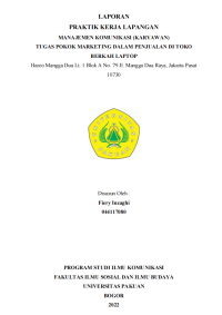 E-PKL:Tugas Pokok Marketing dalam Penjualan di Toko Berkah Laptop Harco Mangga Dua Lt. 1 Blok A No. 79 Jl. Mangga Dua Raya, Jakarta Pusat 10730