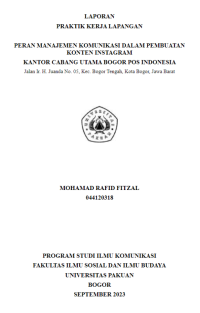 Image of E-PKL: Peran Manajemen Komunikasi dalam Pembuatan Konten Instagram Kantor Cabang Utama Bogor Pos Indonesia