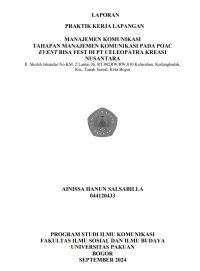 E-PKL: Tahapan Manajemen Komunikasi pada POAC Event BISA FEST di PT Celeopatra Kreasi Nusantara