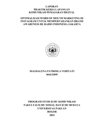 E-PKL:Optimalisasi Word of Mouth Marketing di Instagram untuk Mempertahankan Brand Awareness Be Radio Indonesia Jakarta
