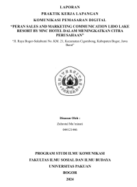 E-PKL:Peran Sales and Marketing Communication Lido Lake Resort By MNC Hotel dalam Meningkatkan Citra Perusahaan