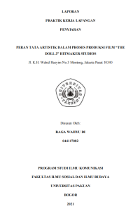 E-PKL:Peran Tata Artistik dalam Proses Produksi Film “The Doll 3” Hitmaker Studios Jl. K.H. Wahid Hasyim No.3 Menteng, Jakarta Pusat 10340
