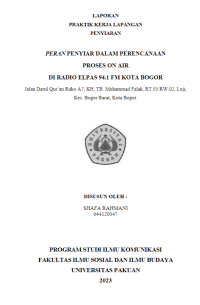 E-PKL: Peran Penyiar dalam Perencanaan Proses On Air di Radio Elpas 94.1 FM Kota Bogor