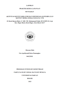 Image of E-PKL: Aktivitas Konten Kreator dan Editor dalam Pembuatan Konten Media Sosial Elpas 94.1 FM