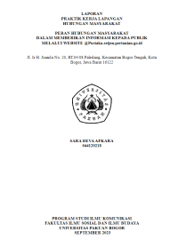 E-PKL: Peran Hubungan Masyarakat dalam Memberikan Informasi kepada Publik melalui Website @pustaka.setjen.pertanian.go.id