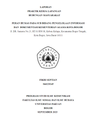 E-PKL: Peran Humas pada Sub Bidang Pengelolaan Informasi dan Dokumentasi Kementerian Agama Kota Bogor