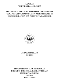 E-PKL: Peran Humas Dalam Divisi Pemasaran Pariwisata Guna Mengelola Informasi Di Aplikasi Ekabo Di Dinas Kebudayaan Dan Pariwisata Kab.Bogor