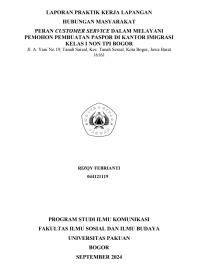 E-PKL: Peran Customer Service dalam Melayani Pemohon Pembuatan Paspor di Kantor Imigrasi Kelas I Non TPI Bogor