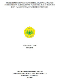 E-PKL: Proses pembuatan rencana pembelajaran dan  materi pembelajaran bahasa Jepang pada divisi human resource di pt panasonic manufacturing Indonesia
