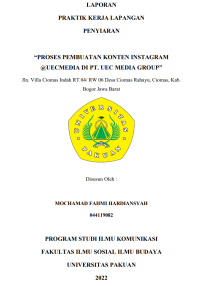 Image of E-PKL: Proses pembuatan konten Instagram@UECMEDIA DI PT. UEC MEDIA GROUP”