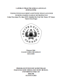 Image of E-PKL: Teknik penulisan berita Softnews wisata kuliner di Media Daring Harian Metropolitan