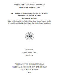 E-PKL: Aktivitas kehumasan pada media sosial Instagram Radar Bogor