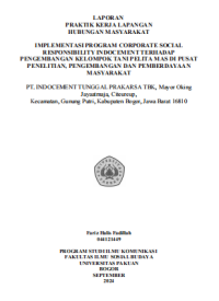 E-PKL: Implementasi program Corporate Social Responsibility Indocement terhadap pengembangan kelompok tani pelita mas di pusat penelitian, pengembangan dan pemberdayaan masyarakat.