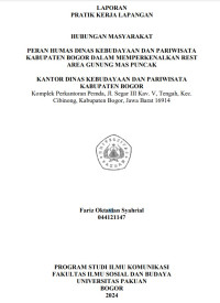 E-PKL: Peran Humas Dinas Kebudayaan dan Pariwisata Kabupaten Bogor dalam memperkenalkan rest area Gunung Mas Puncak