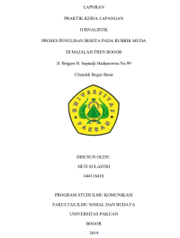 e-PKL:Proses penulisan berita pada rubrik muda majalah tren Bogor