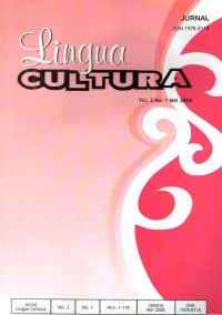 Jurnal Lingua Cultura Vol. 2 No. 1 Mei 2008