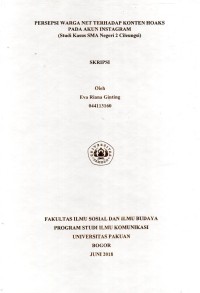 Persepsi Warga Net Terhadap Konten Hoaks pada Akun Instagram (Studi Kasus SMA Negeri 2 Cileungsi)