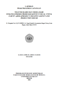 E-PKL: Televisi radio dan media baru strategi proses produksi konten visual untuk Client @Bukaproject Creative Agency And Production House