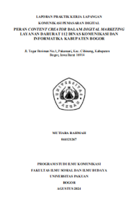 E-PKL: Peran content creator dalam digital marketing layanan darurat 112 dinas komunikasi dan informatika Kabupaten Bogor