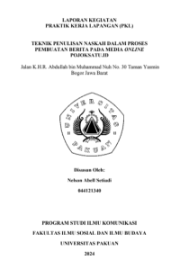 E-PKL: Teknik penulisan naskah dalam proses pembuatan naskah pada media online Pojoksatu.ID