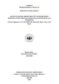 E-PKL: Kegiatan humas Sekretariat PT. Telkomunikasi Indonesia Witel Priangan Barat dalam pengelolaan informasi.