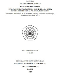 Image of E-PKL:  Evaluasi pemanfaatn media sosial sebagai media informasi oleh Humas POLRESTA Bogor Kota