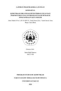 E-PKL: komunikasi organisasi divisi perdagangan dan perindustrian dalam program pasar murah di DINKUKMDAGIN Kota Bogor