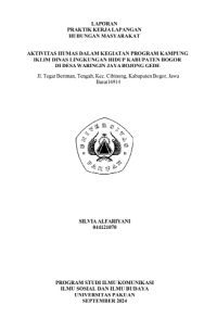 Image of E-PKL: Aktivitas humas dalam kegiatan program kampung iklim dinas lingkungan hidup Kabupaten Bogor di Desa Waringin Jaya Bojong Gede