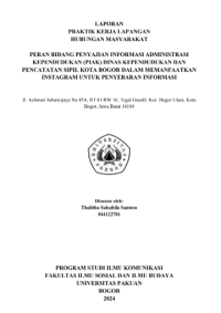 E-PKL: Peran bidang penyajian informasi administrasi kependudukan (PIAK) dinas kependudukan dan pencatatan sipil Kota Bogor dalam memanfaatkan instagram untuk penyebaran informasi