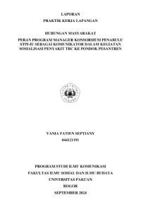 E-PKL: Peran program manager konsorsium Penabulu Stpi-Iu sebagai komunikator dalam kegiatan sosialisasi penyakit TBC ke Pondok Pesantren