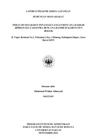 Image of E-PKL: Peran humas badan penanggulangan bencana banjir di Kabupaten Bogor.