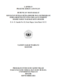 E-PKL: Kegiatan humas setda Bogor dalam program Zero Growth stunting melalui website sekretariat daerah Kota Bogor.