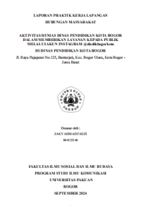 Image of E-PKL: Aktivitas humas dinas pendidikan Kota Bogor dalam memberikan layanan kepada publik melalui akun Instagram @disdikbogorkota